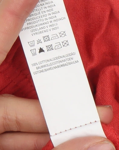 Primark Women's Red XL Cotton Casual Miami Logo Shorts