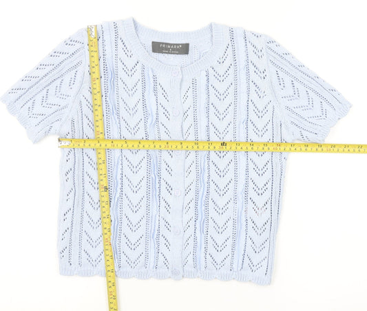 Primark Women’s Blue Short Sleeve Knit Cardigan Size S