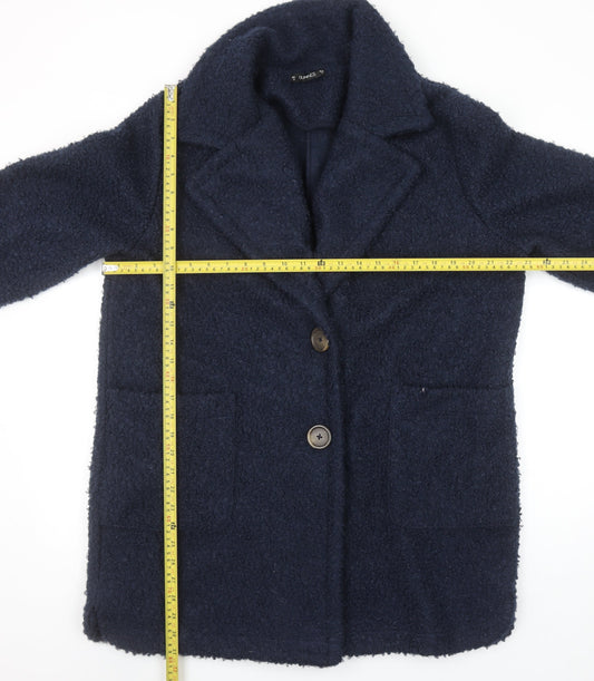 Womens UK Size 14 Dunnes Stores Blue Overcoat