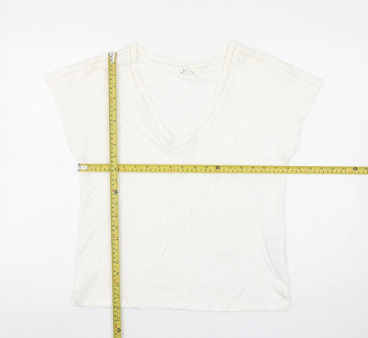 Womens UK Size S Springfield Ivory Basic T-Shirt