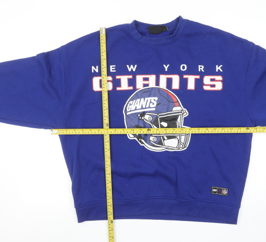 Primark NFL New York Giants Blue Sweatshirt Women S 10-12 Crew Neck Pullover