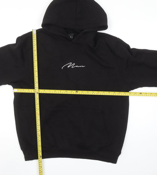 Mens UK Size M boohooMAN Black Pullover Hoodie