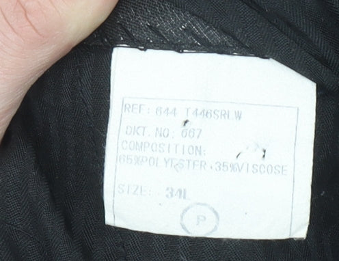 Identikit Men’s Blue 34L Regular Fit Formal Trousers