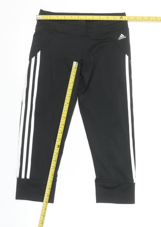 Adidas Womens Black Capri Leggings Climalite Stretch Size M
