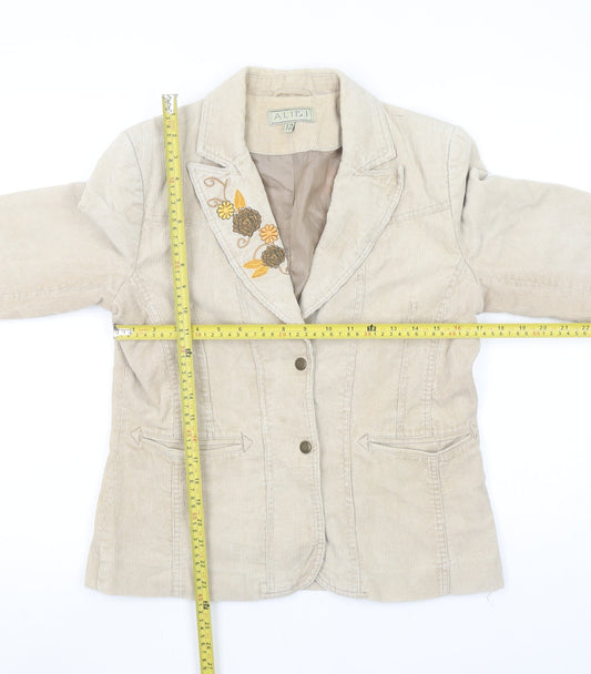 Womens UK Size 12 ALIBI Regular Beige Blazer