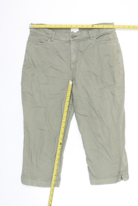 Mountain Warehouse Womens Green Cotton Stretch Capri Trousers Size 12