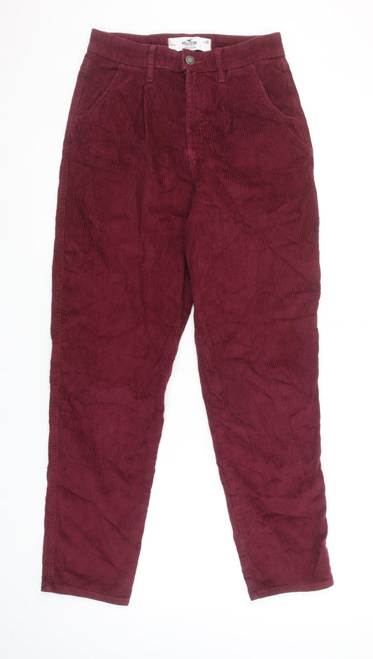 Womens UK Size 4 Hollister Slim Fit Casual Workwear Red Trousers