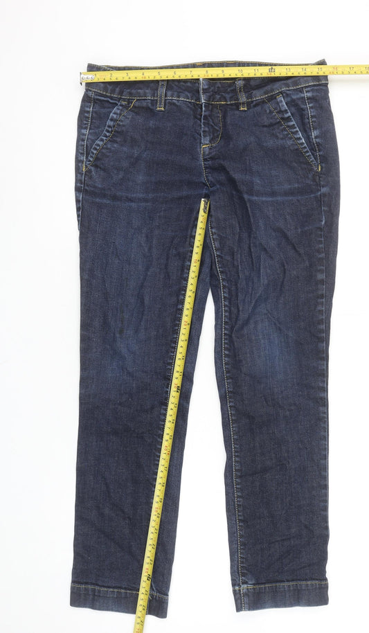 Womens UK Size 30 Benetton Classic Fit Straight Blue Jeans