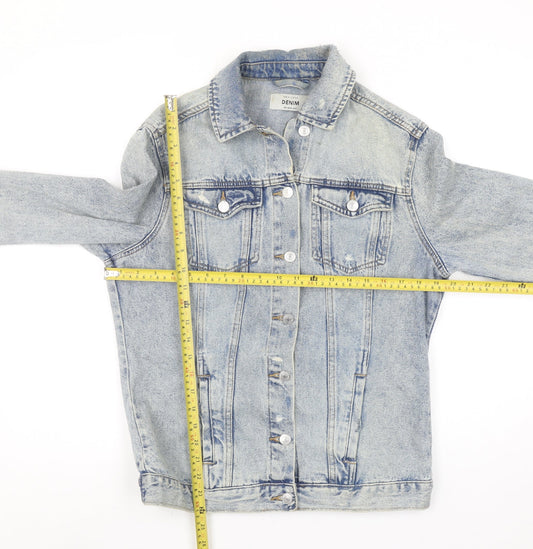 New Look Women Blue Size 6 Denim Jacket Classic Long Sleeve