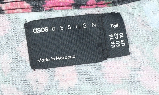 ASOS DESIGN Women’s Multicoloured Floral Smock Dress Size 14 Tall