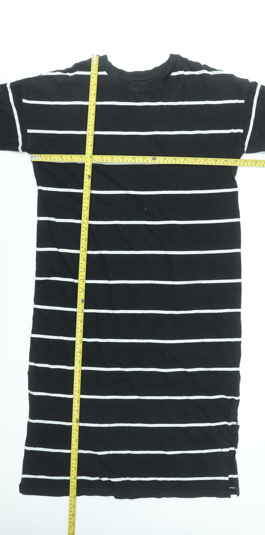Next Women’s Black Stripe Cotton T-Shirt Dress Size 12