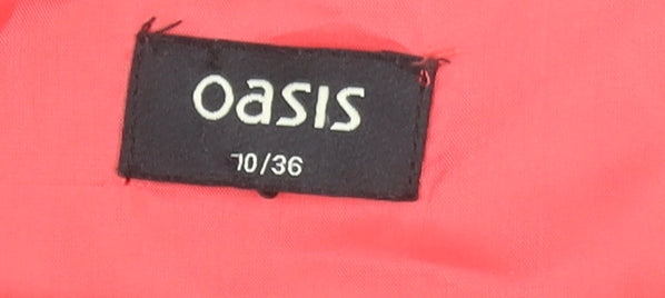 Oasis Women’s Red Sleeveless Sheath Dress Size 10 Belted Knee Length