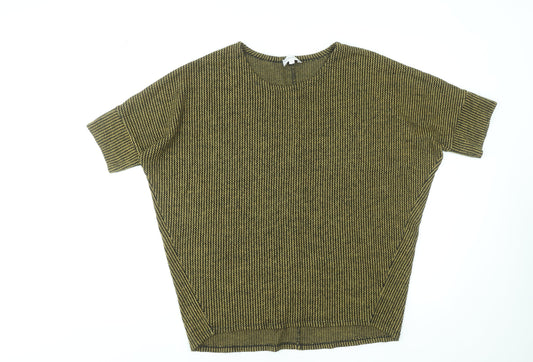 Womens UK Size M Apricot Green Basic T-Shirt