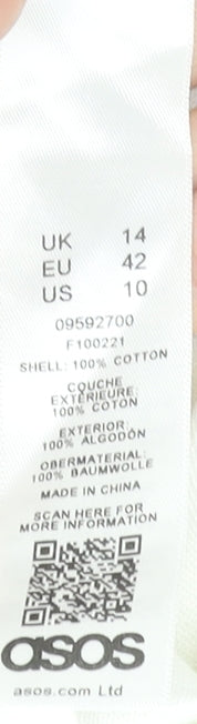 ASOS Women’s Ivory Cotton Chino Shorts Size 14 High Waist