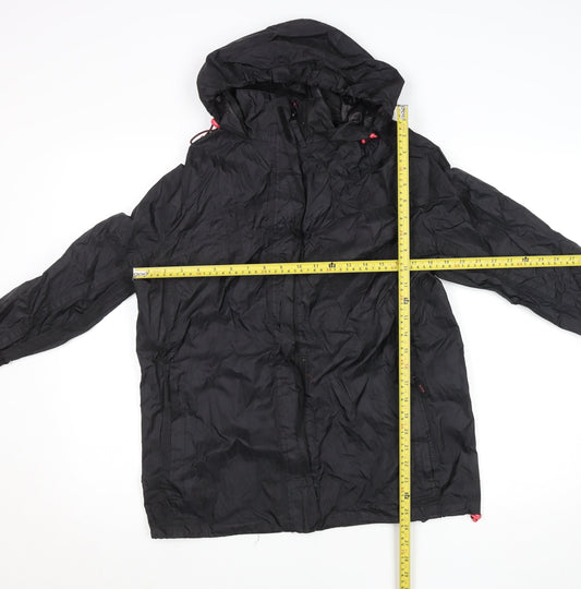 Womens UK Size 12 Jack In A Pack Black Rain Coat