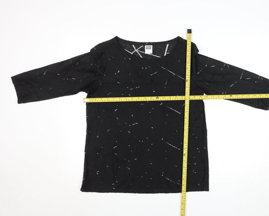 Womens UK Size L VERO MODA Black Tunic Blouse