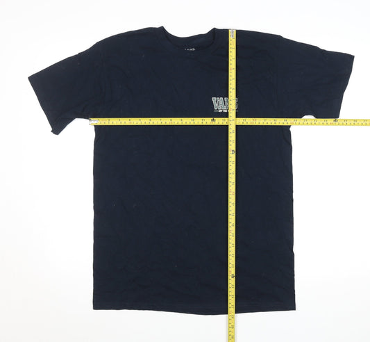 Vans Men's Navy Blue Graphic Short Sleeve Cotton T-Shirt Medium