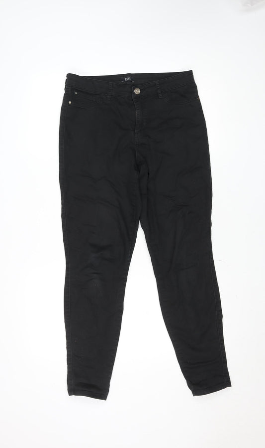 Womens UK Size 12 F&F Slim Fit Jegging Black Trousers