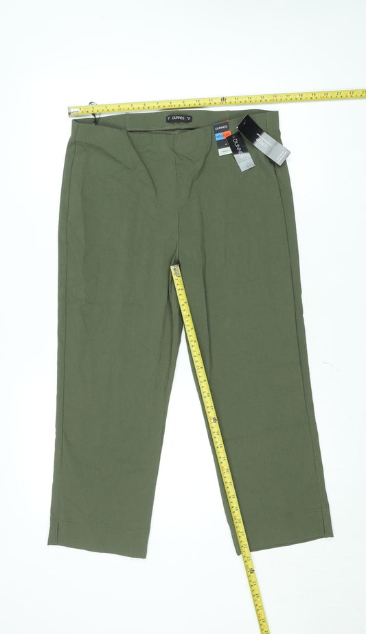 Dunnes Stores Women's Green Cropped Stretch Jersey Trousers M