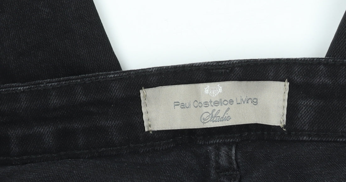Womens UK Size 10 Paul Costelloe Living Studio Regular Fit Straight Black Jeans