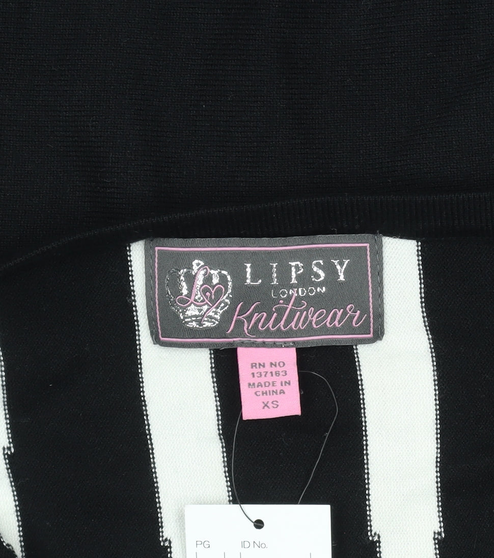 Womens UK Size XS Lipsy Black Pullover Jumper