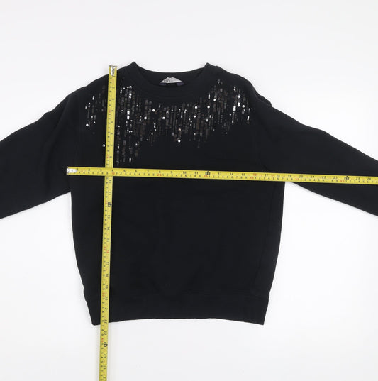 Womens UK Size 8 Marks and Spencer Black Pullover Sweatshirt
