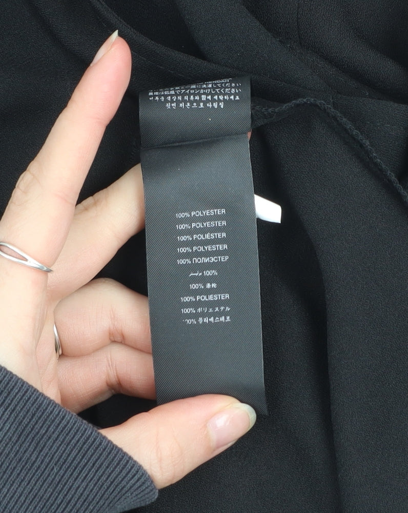 Friends Like These Women Black Size 18 A-Line V-Neck Short Sleeve Dress