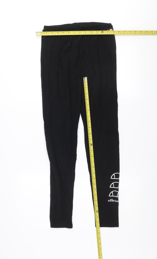 Womens UK Size 12 ellesse Ankle Black Leggings