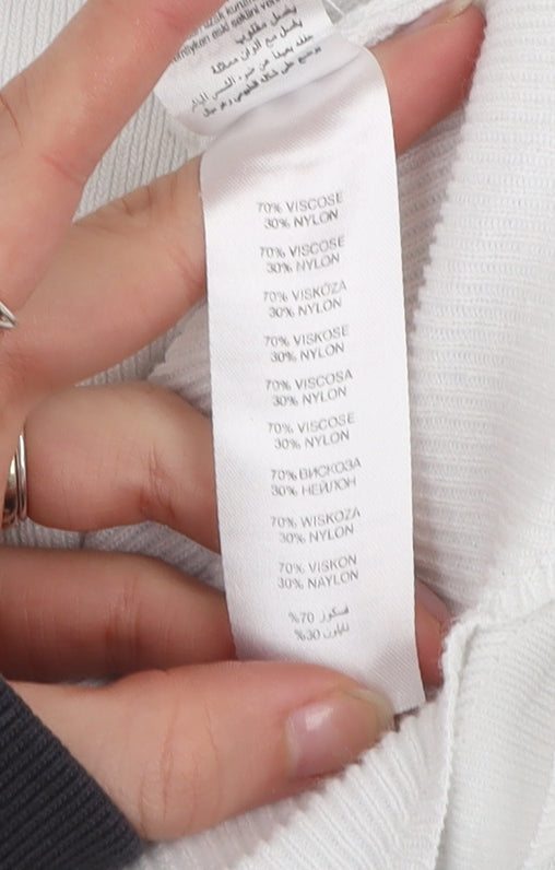 Apricot Women White Size 12 Viscose Knit Open Cardigan