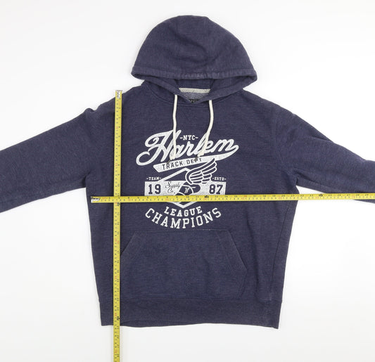 Mens UK Size L Dunnes Blue Pullover Hoodie