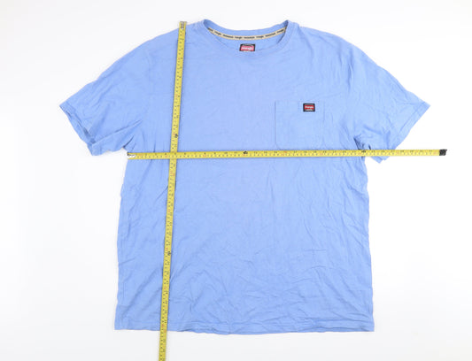 Wrangler Men's Blue 2XLT Workwear Cotton Crew Neck T-Shirt