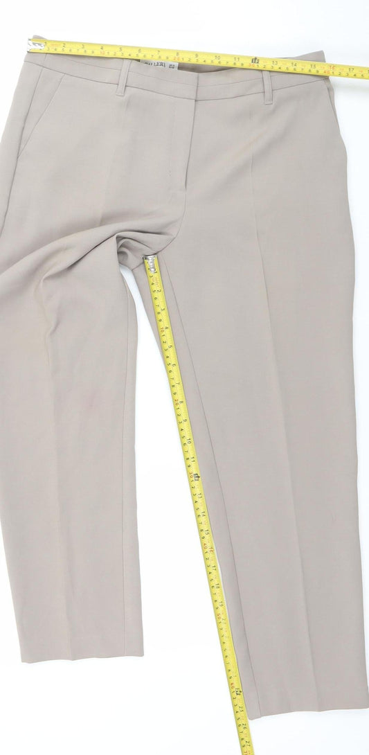 Womens UK Size 12 Gallery Regular Fit Business Casual Workwear Beige Trousers