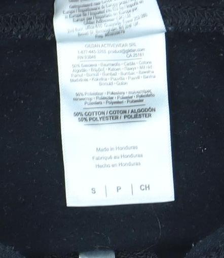 Womens UK Size S Gildan Black Full Zip Hoodie