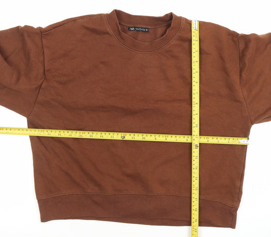 Womens UK Size L Zara Brown Pullover Sweatshirt