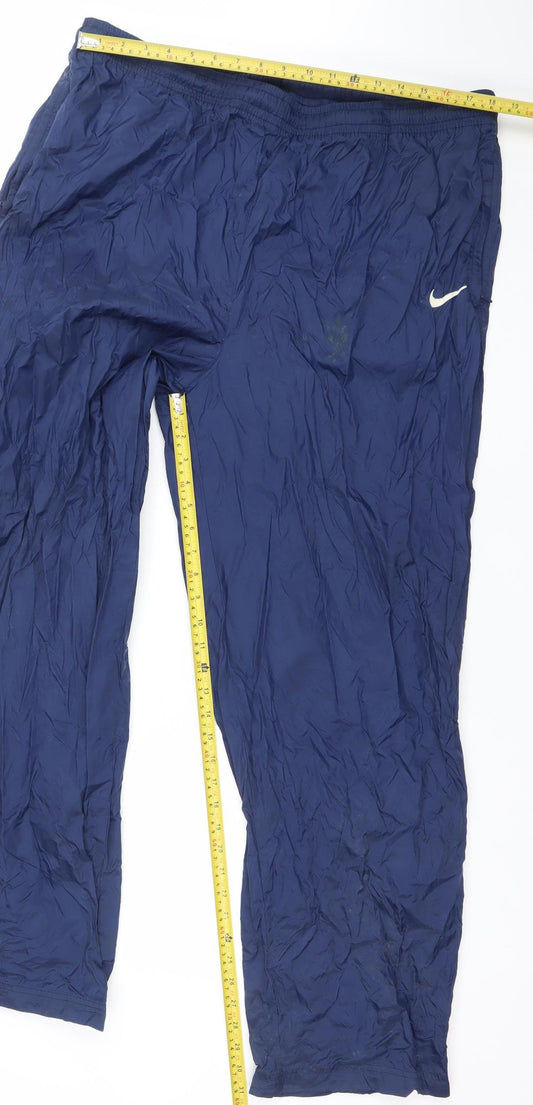 Mens UK Size 2XL Nike Regular Fit Track Pants Blue Trousers