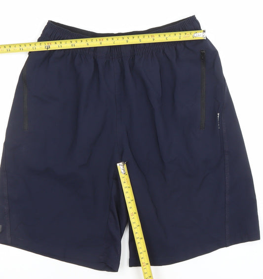 Decathlon Mens Black Running Shorts S Polyester Elastic Waist Quick Dry