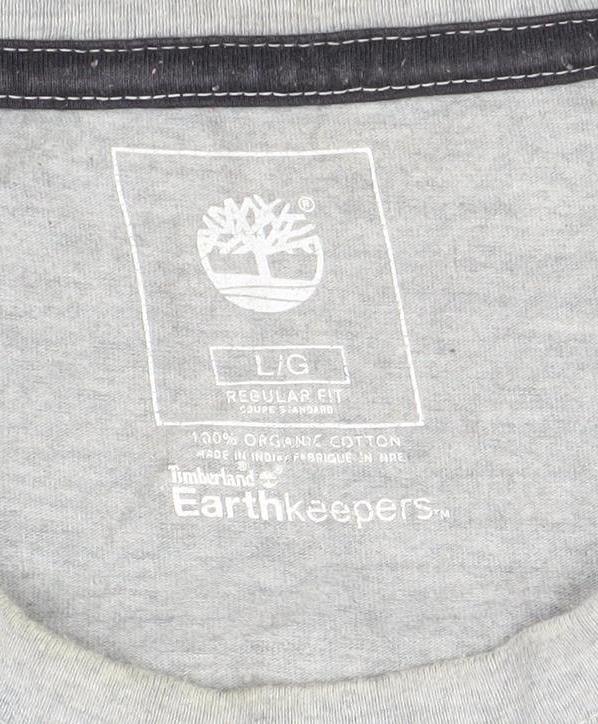 Timberland Men's Grey Regular Fit Logo Graphic T-Shirt Size L