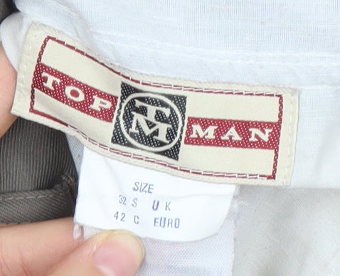 Topman Men's Brown Chino Trousers Size S 32in Straight Leg