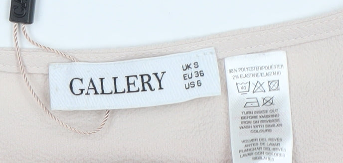 Womens UK Size S Gallery Beige Basic Blouse