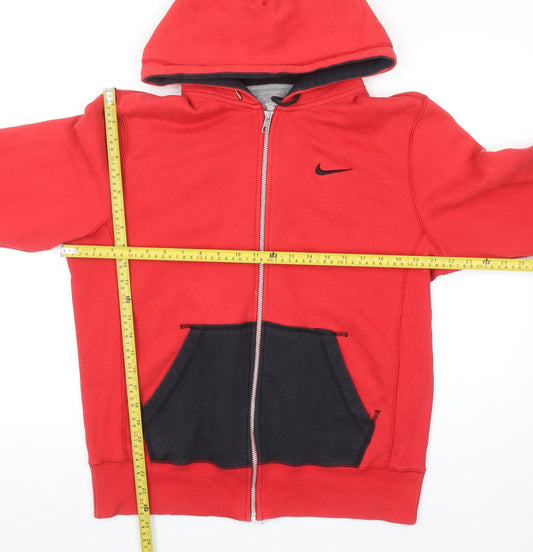 Mens UK Size M Nike Red Full Zip Hoodie