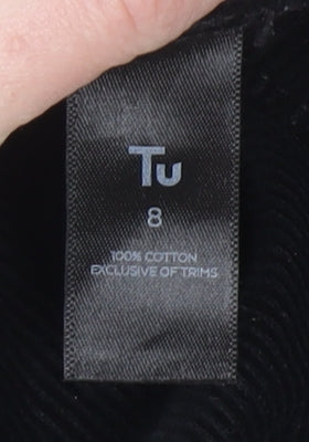 Womens UK Size 8 TU One-Piece Black Dungaree