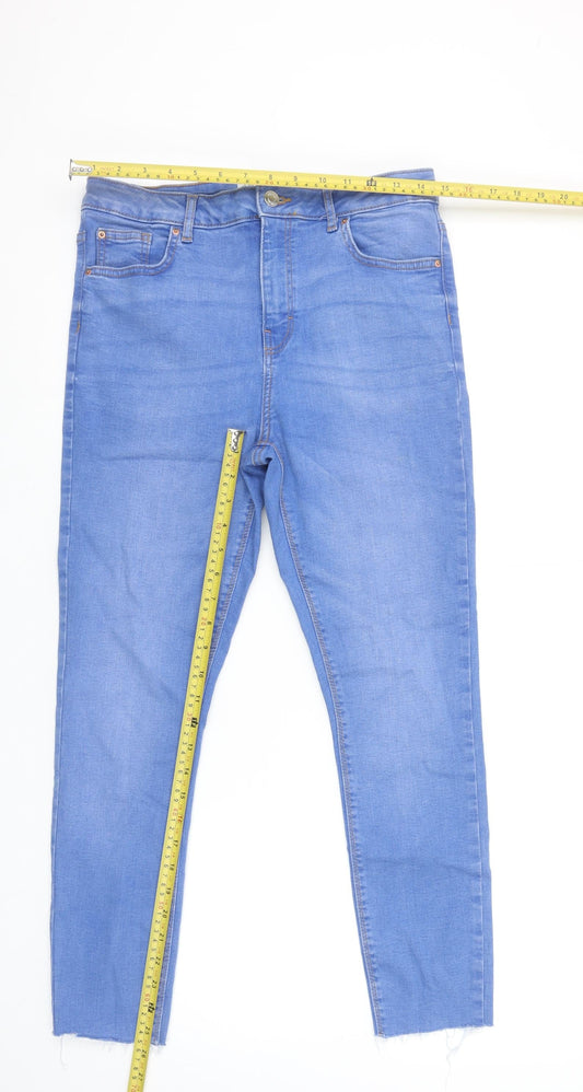 Primark Women’s Blue Skinny Jeans Size 14 Stretch Denim Mid Rise