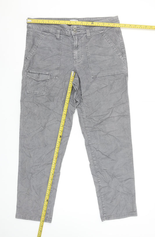 Womens UK Size 10 Time and Tru Regular Fit Cargo Grey Trousers