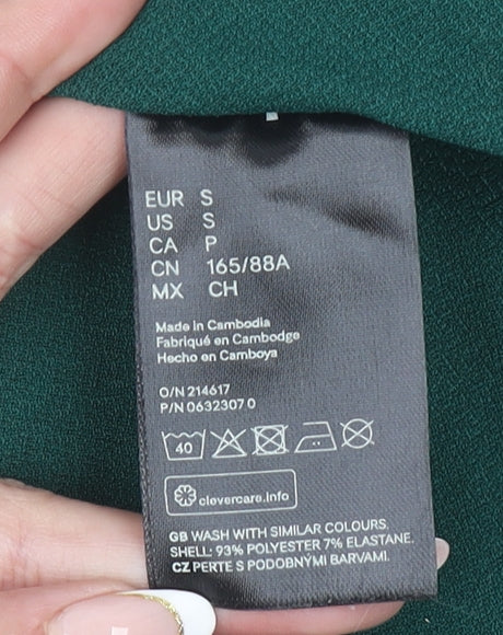 Womens UK Size S H&M Green Basic Blouse