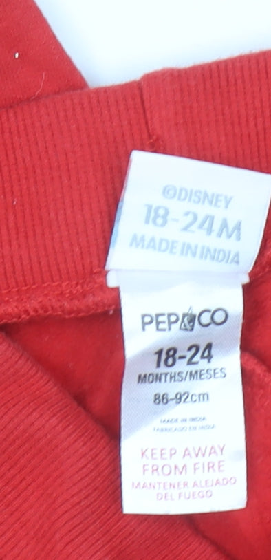 Brand and care label for Pep&Co Disney Red Winnie the Pooh Baby Joggers 18-24 Months Elastic Waist