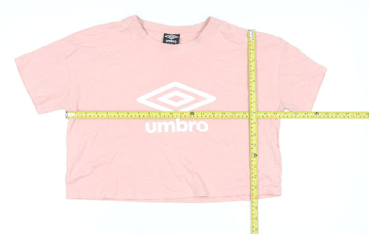 Womens UK Size M Umbro Pink Cropped T-Shirt