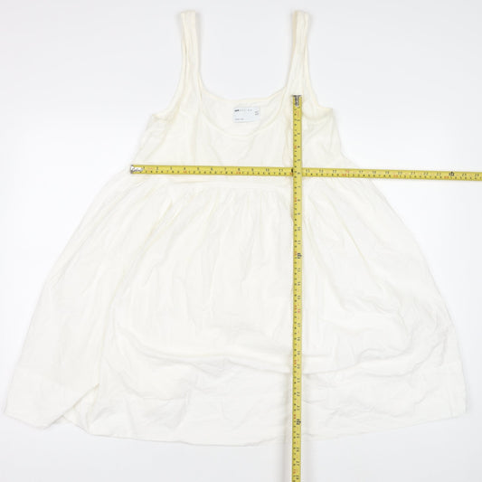 ASOS DESIGN Women’s White Cotton Slip Dress Size 8 Sleeveless Summer