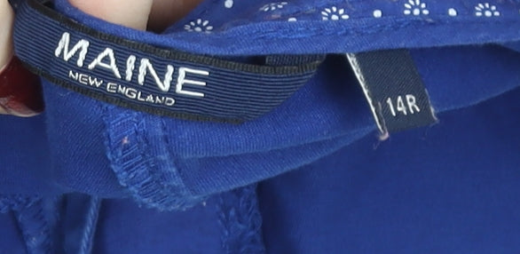 Maine New England Men's Blue Regular Chino Trousers Size 14