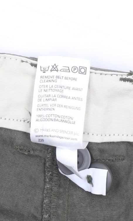 Marks and Spencer Women’s Green Cotton Cargo Shorts Size 8