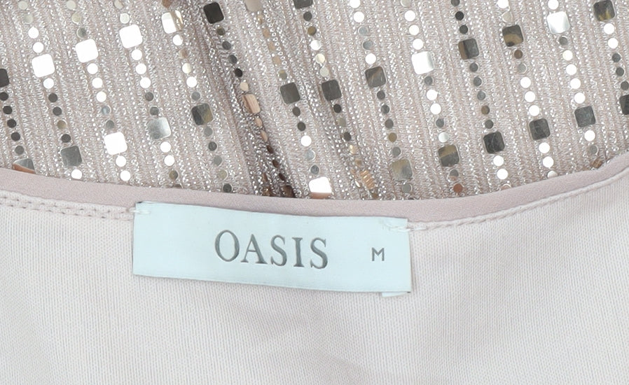 Womens UK Size 12 Oasis Beige Basic Blouse